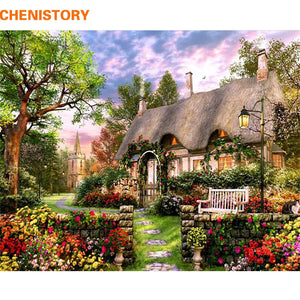 CHENISTORY Frameless Dream Manor DIY Painting By Numbers Hand Painted Oil Painting Acrylic Paint On Canvas For Home Decor 40x50 - DreamWeaversStore