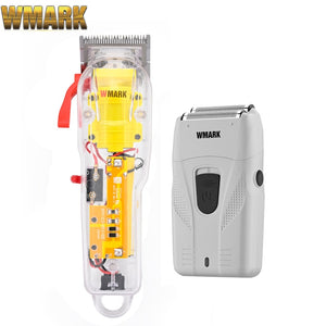 2021 WMARK New Model NG-108 Rechargeable Hair Cutting Machine Hair Clippers Trimmer Transparent Cover White Or Red Base 7300rpm - DreamWeaversStore