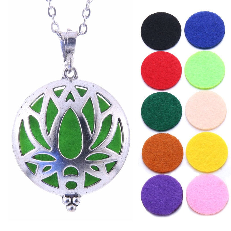 Aromatherapy Jewelry Locket Necklace Tree of Life Necklace Essential Oil Diffuser Perfume Aroma Diffuser Necklace Christmas Gift - DreamWeaversStore