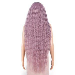 FASHION IDOL 42&quot; Loose Wave Fake Hair Synthetic Wigs For Black Women Ombre Blonde Water Wavy Long Curly Hair Lace Wig Cosplay - DreamWeaversStore