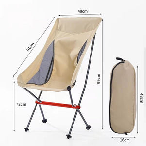 Portable Folding Camping Chair Outdoor Moon Chair Collapsible Foot Stool For Hiking Picnic Fishing Chairs Seat Tools - DreamWeaversStore