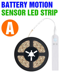 LED Strip With Motion Sensor DC5V SMD2835 Cabinet Lamp Tape Led Lights Waterproof Battery Conector Tira LED TV For Room Light - DreamWeaversStore