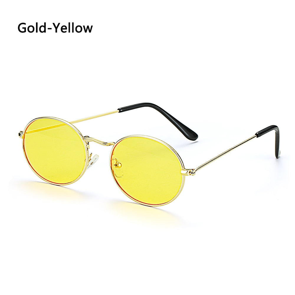 Small Frame Oval Sunglasses Gold Silver Frame Steampunk Vintage Festival Sun Glasses UV 400 Gradient Mirror Glasses New Fashion - DreamWeaversStore