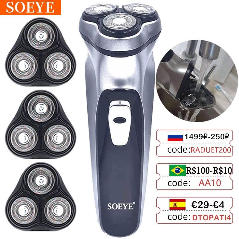 SOEYE Men Shaver Beard Trimmer Electric shaver for men Clipper MiYoupin Electric razor portable Shaving machine Facial epilato - DreamWeaversStore