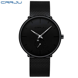 CRRJU Fashion Blue Men Watch Top Luxury Brand Minimalist Ultra-thin Quartz Watch Casual Waterproof Clock Relogio Masculino - DreamWeaversStore