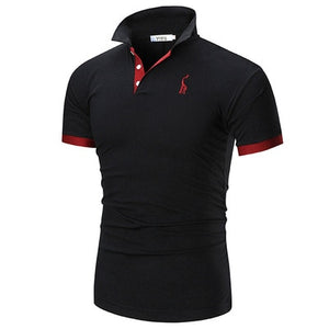 Men's embroidered solid color POLO shirt Men's explosive T-shirt Male Tops Clothing Men 2021 plus size - DreamWeaversStore