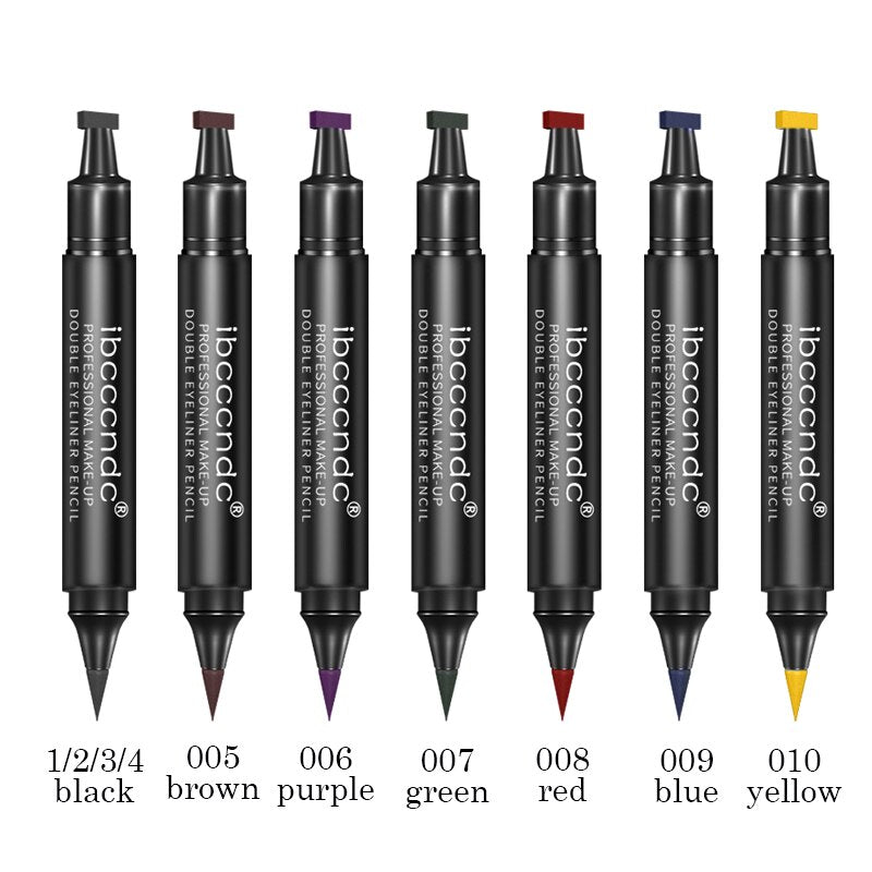 IBCCCNDC Brand Makeup Black Eye Liner Liquid Pencil Quick Dry Waterproof Black Double-ended Makeup Stamps Wing Eyeliner Pencil - DreamWeaversStore