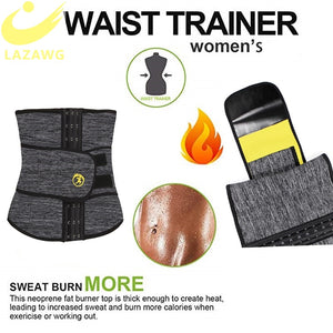 LAZAWG Women Waist Trainer Neoprene Belt Weight Loss Cincher Body Shaper Tummy Control Strap Slimming Sweat Fat Burning Girdle - DreamWeaversStore