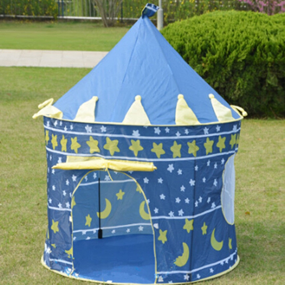 Play Tent Portable Foldable Tipi Prince Folding Tent Children Boy Cubby Play House Kids Gifts Outdoor Toy Tents Castle - DreamWeaversStore