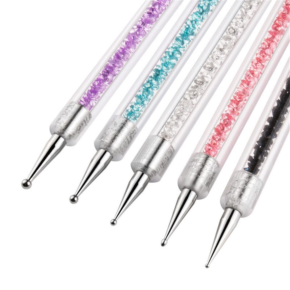 5pcs/set Nail Art Liner Painting Pen Tips DIY Rhinestones Gel Brushes Drawing Flower Line Grid Design Manicure Nails Tools - DreamWeaversStore