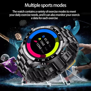 LIGE 2022 Full circle touch screen steel Band luxury Bluetooth call Men smart watch Waterproof Sport Activity fitness watch+box - DreamWeaversStore