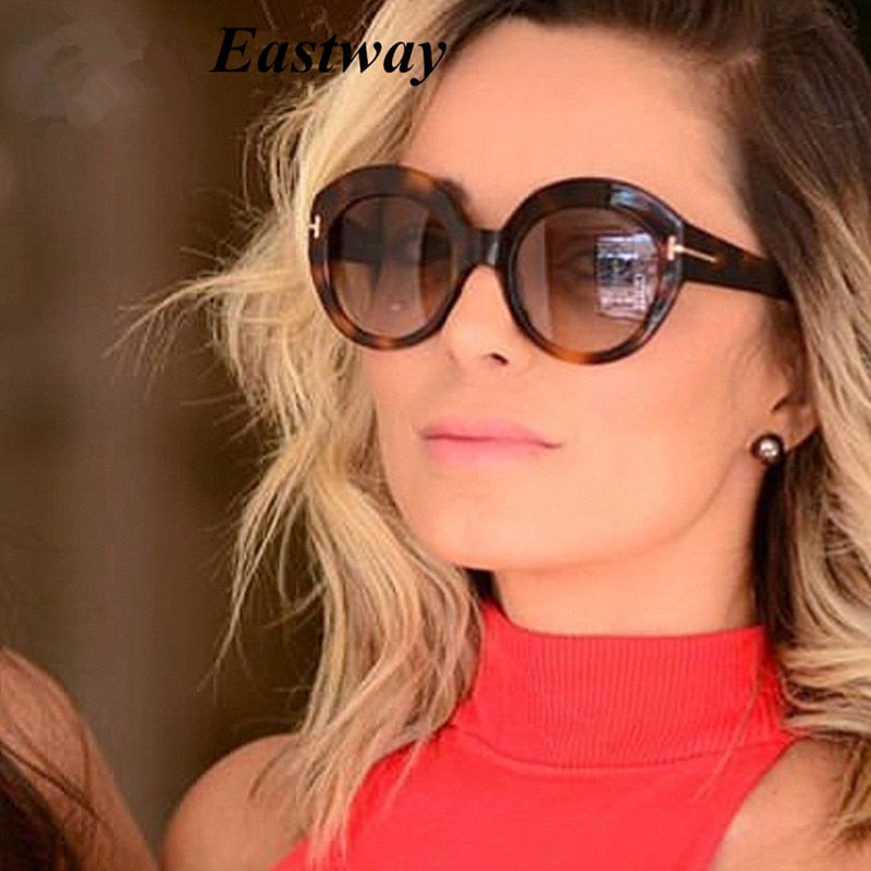 Eastway 2021 New Round Gradient Women Sunglasses Fashion Trendy Brand Design Plastic Frame Retro Luxury Men Sun Mirror Uv400 - DreamWeaversStore