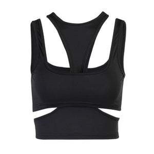 BOOFEENAA Sexy Cut Out 2 Piece Crop Tops 2021 Summer Clothes for Women Gothic Punk Streetwear Tank Top Black White C66-AH10 - DreamWeaversStore