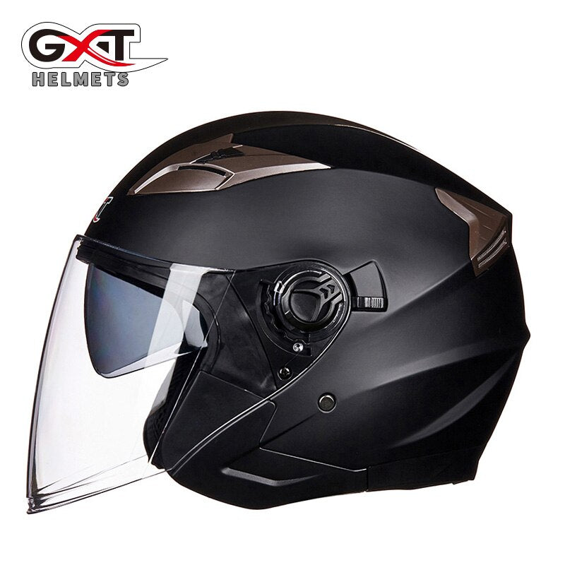 New GXT dual lens motorcycle helmet open face motorcycle helmet electric safety helmet women&#39;s summer unisex  motorcycle helmet - DreamWeaversStore