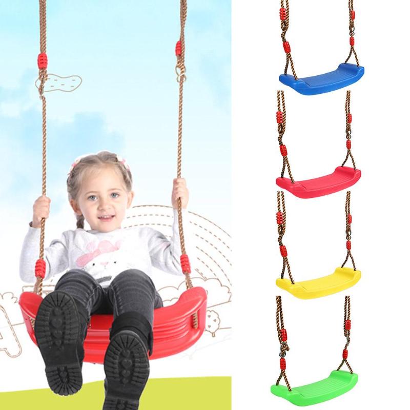 Platic Garden Swing Seats Kids Swing Toys for Children Outdoor Indoor Swings Height Adjustable Rope Hanging Climbing Seat Chair - DreamWeaversStore