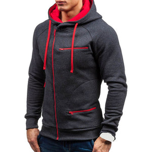 Men Hoodie Sweatshirt New Casual Solid Long Sleeve Mens Hoodies Slim Zipper Hooded Cardigan Sweatshirts Men Hoody Sweat Homme - DreamWeaversStore