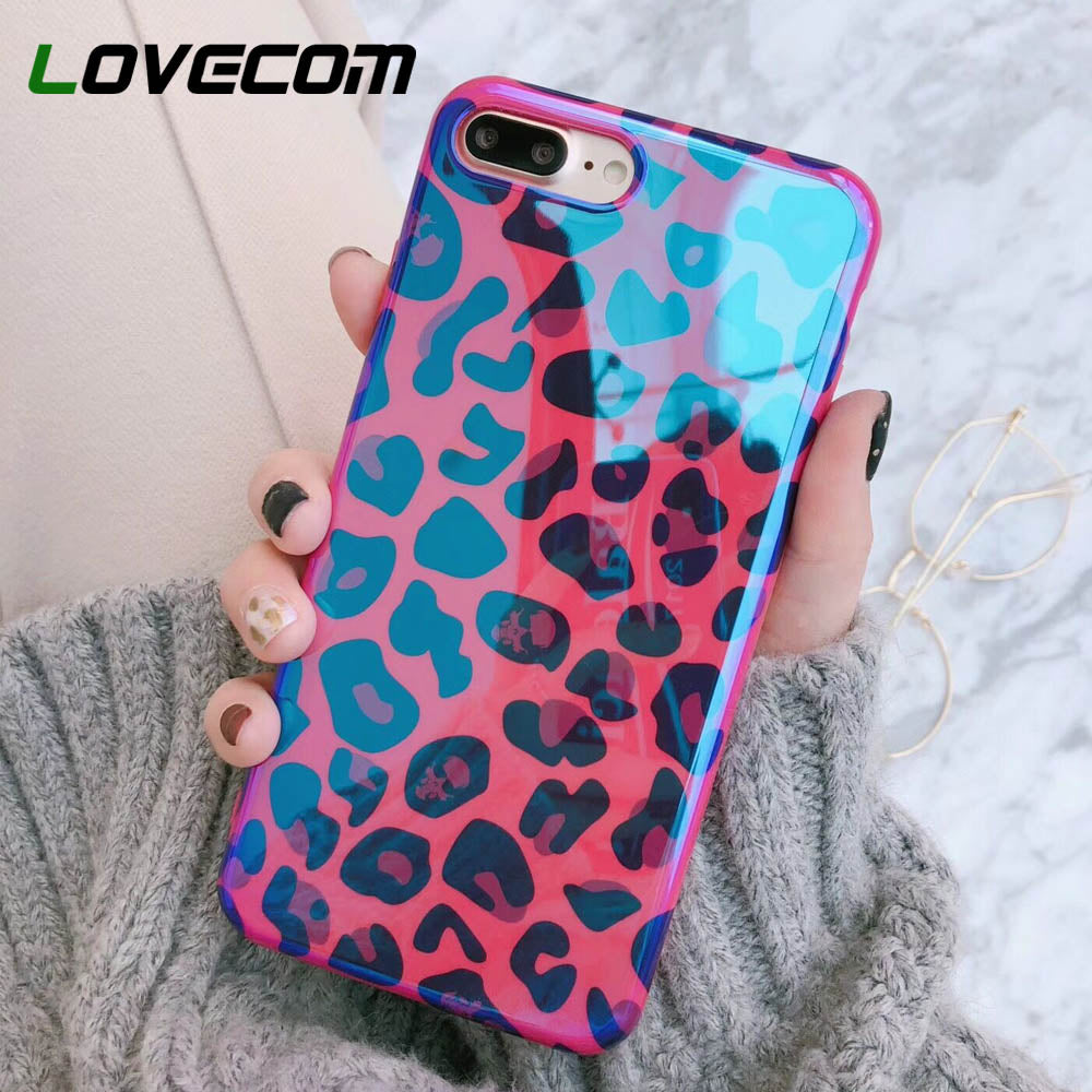 LOVECOM Blue-Ray Leopard Phone Case For iPhone 12 11 Pro Max 12 Mini XR XS Max X 7 8 6S Plus SE 2020 Soft IMD Phone Back Cover - DreamWeaversStore