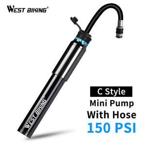 WEST BIKING 89G Portable Mini Bicycle Pump MTB Mountain Bike Pump 160 PSI High Pressure Cycling Hand Air Pump Ball Tire Inflator - DreamWeaversStore