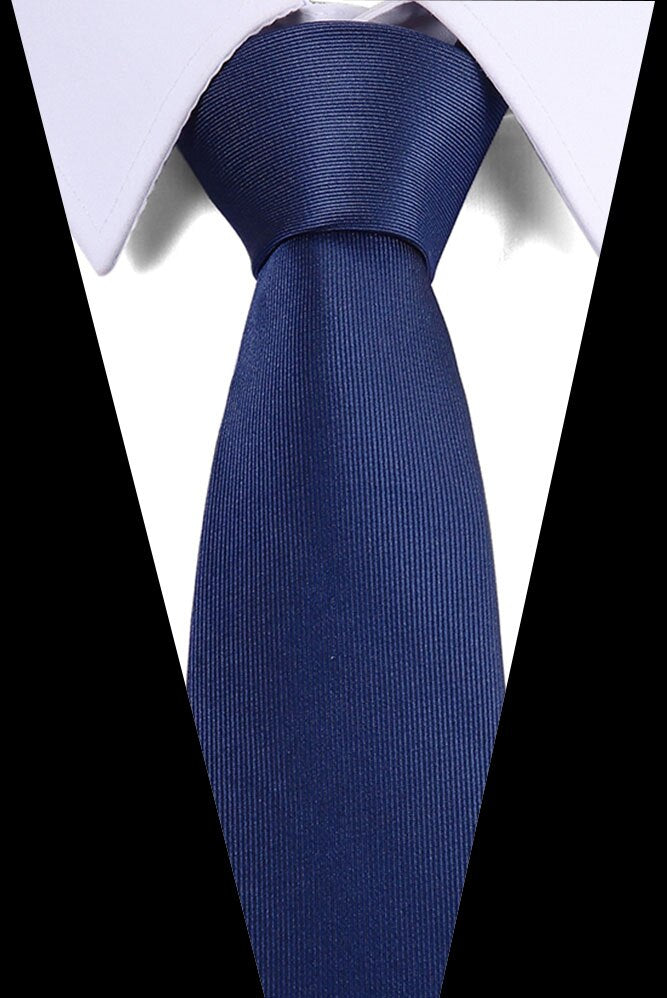 Male Dark Blue Striped  Luxury Tie 100% Silk Bussiness For Man Formal Wedding Party - DreamWeaversStore