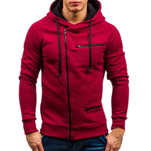 Men Hoodie Sweatshirt New Casual Solid Long Sleeve Mens Hoodies Slim Zipper Hooded Cardigan Sweatshirts Men Hoody Sweat Homme - DreamWeaversStore