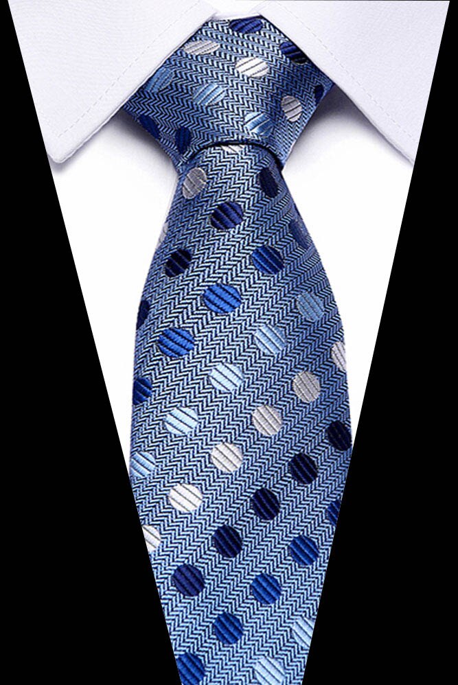 Male Dark Blue Striped  Luxury Tie 100% Silk Bussiness For Man Formal Wedding Party - DreamWeaversStore