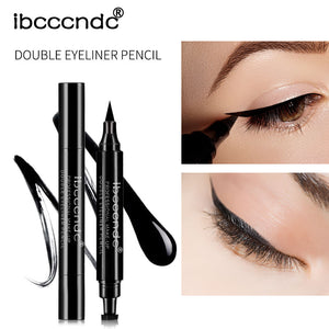 IBCCCNDC Brand Makeup Black Eye Liner Liquid Pencil Quick Dry Waterproof Black Double-ended Makeup Stamps Wing Eyeliner Pencil - DreamWeaversStore