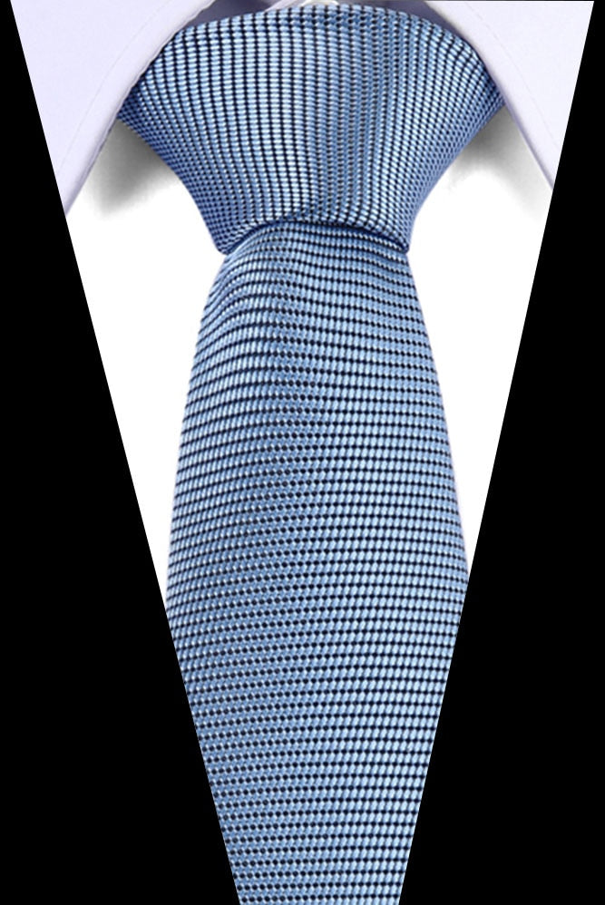 Male Dark Blue Striped  Luxury Tie 100% Silk Bussiness For Man Formal Wedding Party - DreamWeaversStore