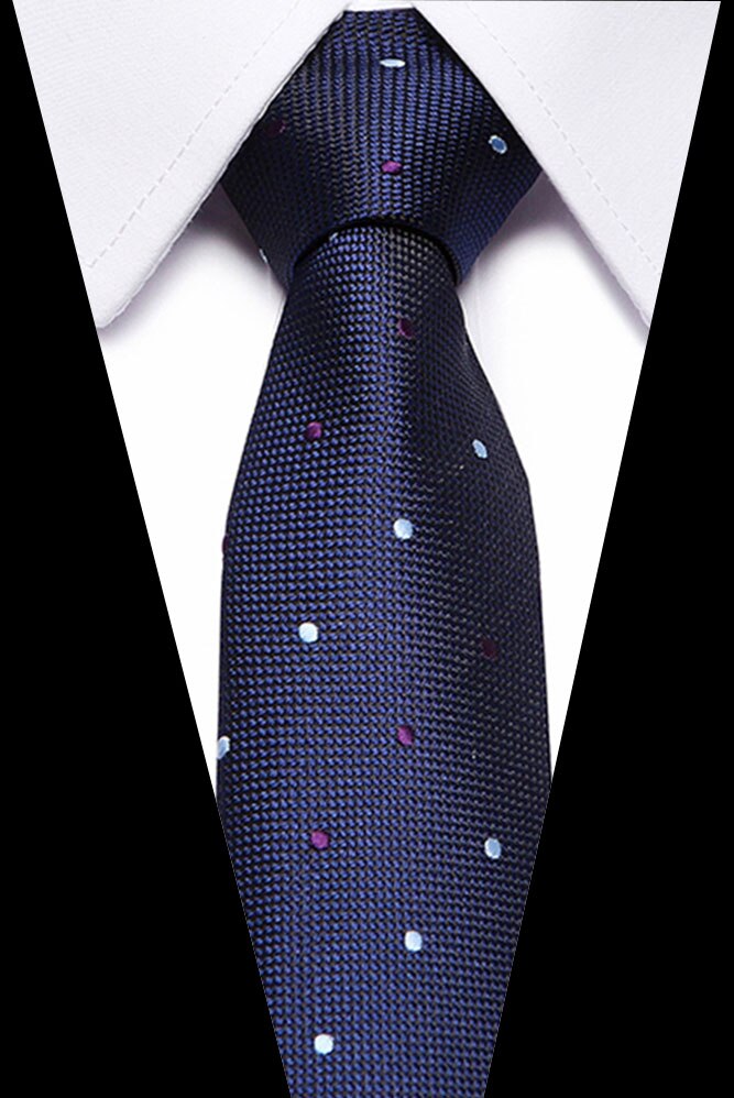 Male Dark Blue Striped  Luxury Tie 100% Silk Bussiness For Man Formal Wedding Party - DreamWeaversStore