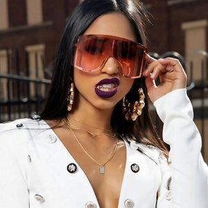 Fashion Oversized Blue Yellow Gradient Sunglasses Women 2019 Luxulry Brand Designer Red Rimless Metal Female Sun Glasses Shades - DreamWeaversStore