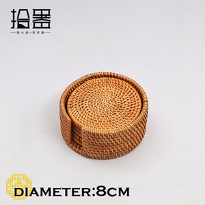 6pcs/lot Creative Coasters Set Cup Cushion Kungfu Tea Set Tableware Placemat Dish Mat Rattan Weave Cup Mat Pad Tea Accessories - DreamWeaversStore