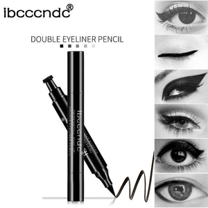 IBCCCNDC Brand Makeup Black Eye Liner Liquid Pencil Quick Dry Waterproof Black Double-ended Makeup Stamps Wing Eyeliner Pencil - DreamWeaversStore