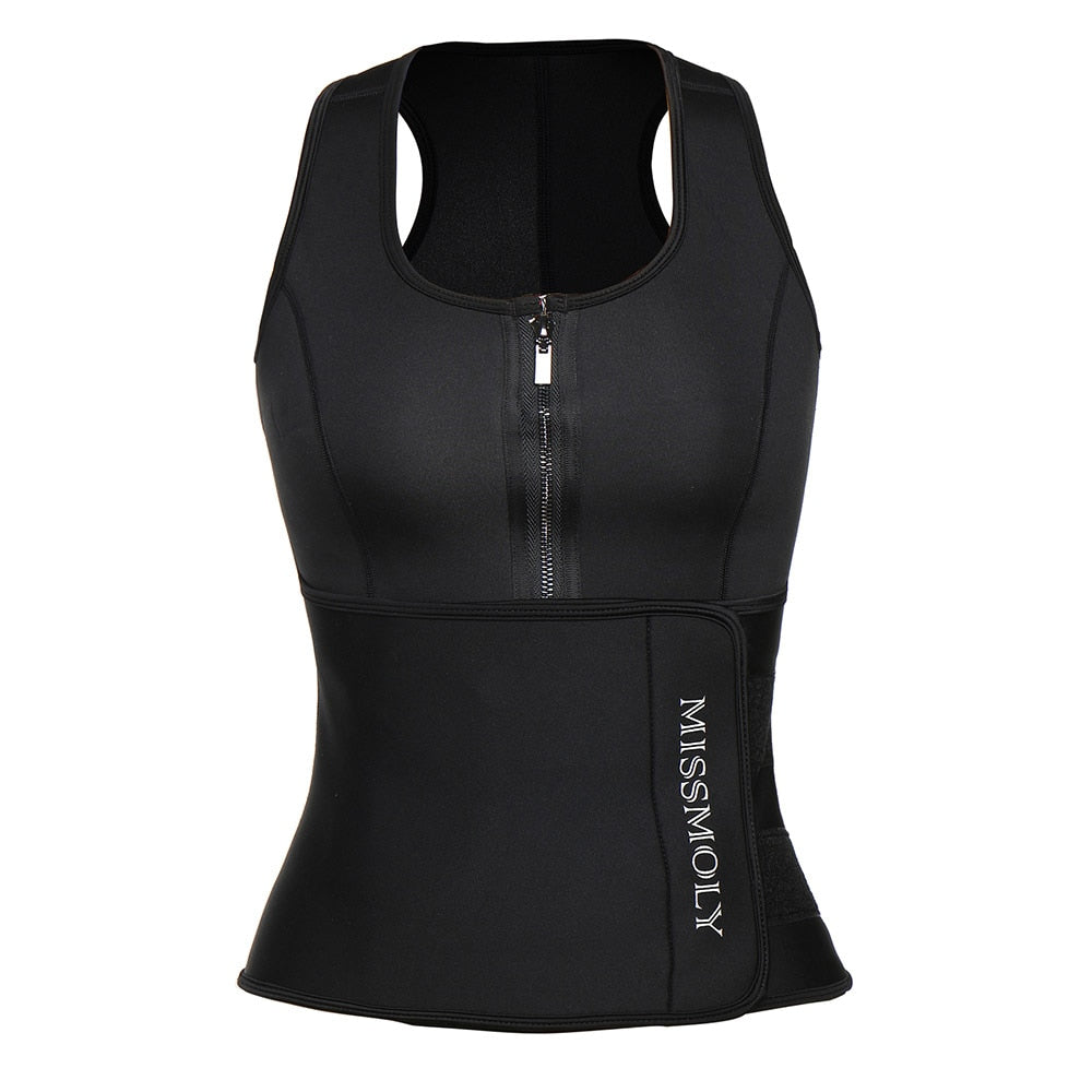 Women Neoprene Waist Trainer Sweat Sauna Suit Waist Cincher Slimming Vest Adjustable Waist Trimmer Belt Tank Top Shapewear - DreamWeaversStore