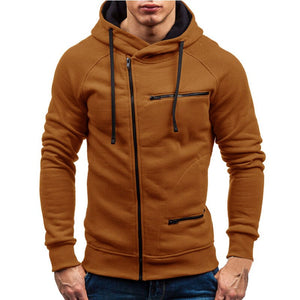 Men Hoodie Sweatshirt New Casual Solid Long Sleeve Mens Hoodies Slim Zipper Hooded Cardigan Sweatshirts Men Hoody Sweat Homme - DreamWeaversStore