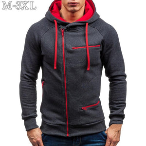 Men Hoodie Sweatshirt New Casual Solid Long Sleeve Mens Hoodies Slim Zipper Hooded Cardigan Sweatshirts Men Hoody Sweat Homme - DreamWeaversStore