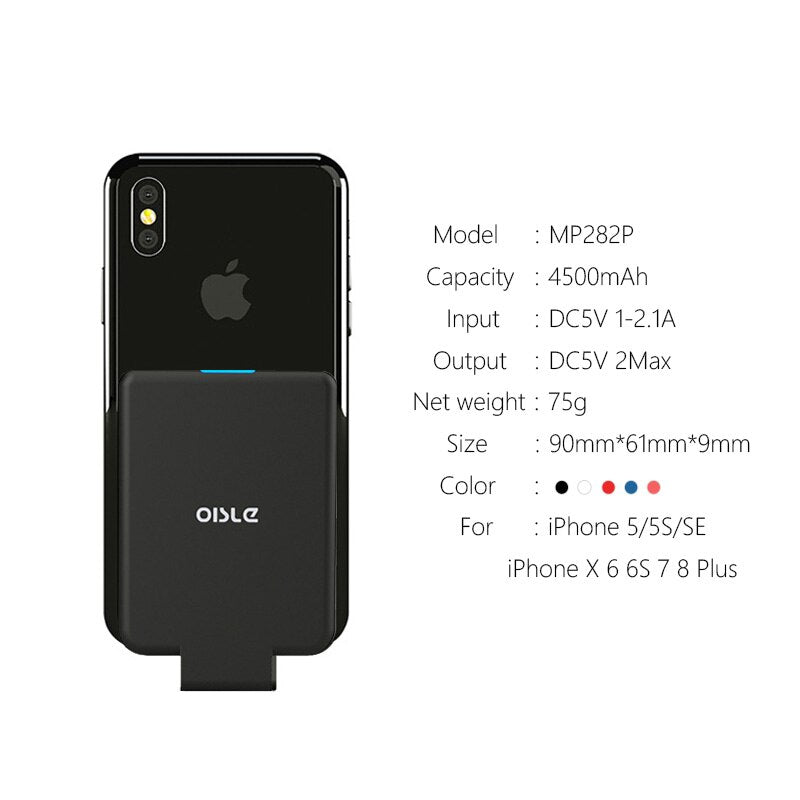 OISLE Battery Charger Case Mini Slim Power Bank For iPhone 12 11 X XS 6 6s 7 8 Plus External Backup mini powerbank For iPhone13 - DreamWeaversStore