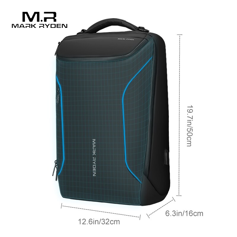 Mark Ryden New Business Backpack Anti Theft Fashion Men Multifunctional Waterproof Backpack 15.6 inch Computer Pouch USB Interfa - DreamWeaversStore