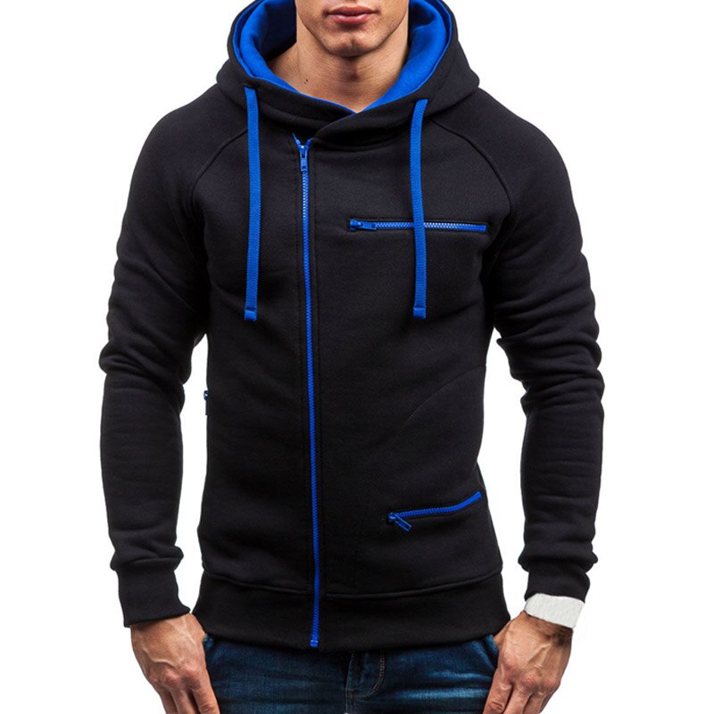 Men Hoodie Sweatshirt New Casual Solid Long Sleeve Mens Hoodies Slim Zipper Hooded Cardigan Sweatshirts Men Hoody Sweat Homme - DreamWeaversStore