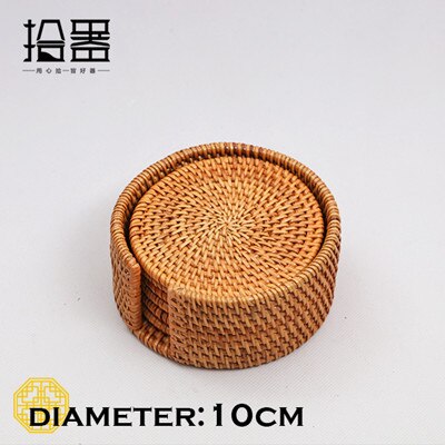 6pcs/lot Creative Coasters Set Cup Cushion Kungfu Tea Set Tableware Placemat Dish Mat Rattan Weave Cup Mat Pad Tea Accessories - DreamWeaversStore