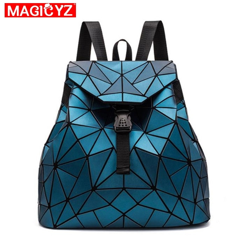 2021 new female backpack boy girl student School bag holographic laser geometry travel bag Designer Bagpack woman's backpack - DreamWeaversStore