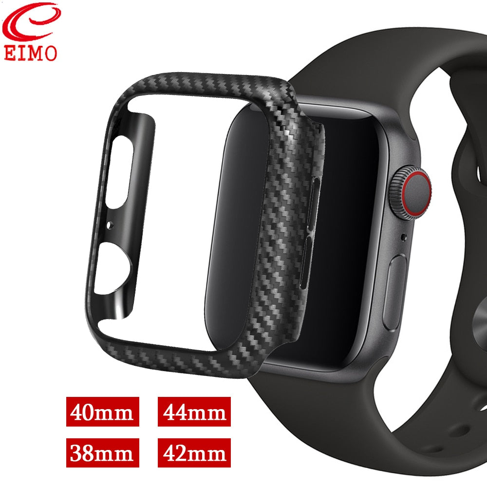 Carbon Fiber cover For Apple Watch case 42mm 44mm 38mm 40mm bumper Protective Ultra Thin Lines shell iwatch series 6 se 5 4 3 2 - DreamWeaversStore