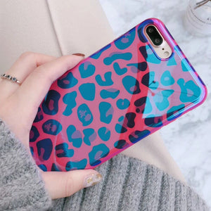 LOVECOM Blue-Ray Leopard Phone Case For iPhone 12 11 Pro Max 12 Mini XR XS Max X 7 8 6S Plus SE 2020 Soft IMD Phone Back Cover - DreamWeaversStore