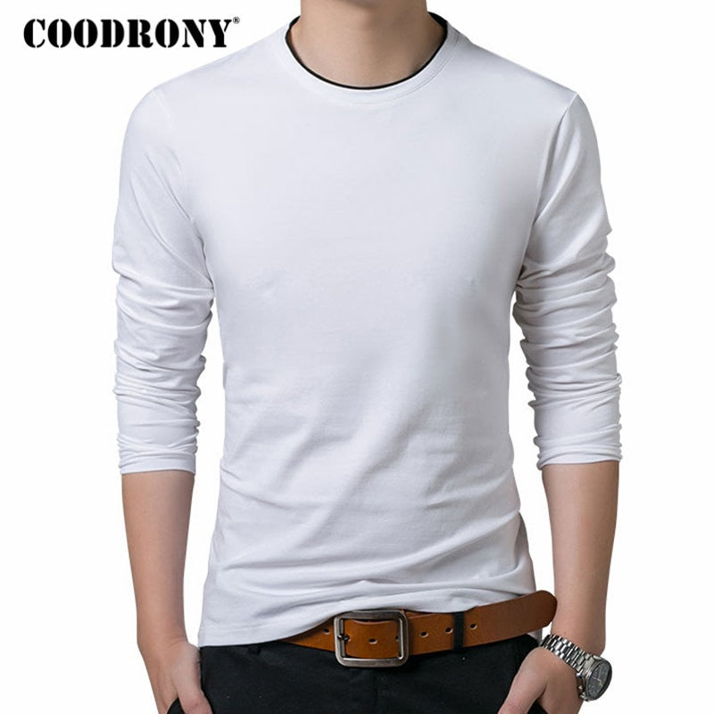 COODRONY T Shirt Men 2019 Autumn Casual All-match Long Sleeve O-Neck T-Shirt Men Brand Clothing Soft Cotton Tee Shirts Tops 8617 - DreamWeaversStore