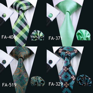 Barry.Wang 2018 New Arrival 20 Styles Blue Ties For Men 100% Silk Male Men&#39;s Tie Hanky Cufflinks Neck Tie Pocket Square Set - DreamWeaversStore