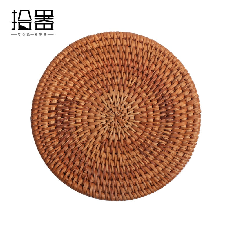 6pcs/lot Creative Coasters Set Cup Cushion Kungfu Tea Set Tableware Placemat Dish Mat Rattan Weave Cup Mat Pad Tea Accessories - DreamWeaversStore