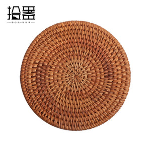 6pcs/lot Creative Coasters Set Cup Cushion Kungfu Tea Set Tableware Placemat Dish Mat Rattan Weave Cup Mat Pad Tea Accessories - DreamWeaversStore