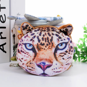 Cute Mini Coin Purse Animal Face Cartoon Cat Dog Bag Plush Zipper Children Girls Wallet Card Key Holder Handbag Bag Headset Bag - DreamWeaversStore