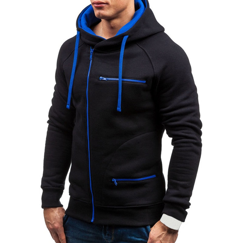 Men Hoodie Sweatshirt New Casual Solid Long Sleeve Mens Hoodies Slim Zipper Hooded Cardigan Sweatshirts Men Hoody Sweat Homme - DreamWeaversStore