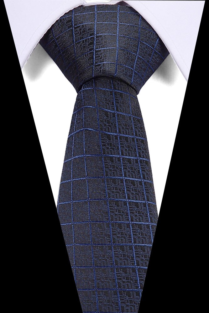 Male Dark Blue Striped  Luxury Tie 100% Silk Bussiness For Man Formal Wedding Party - DreamWeaversStore