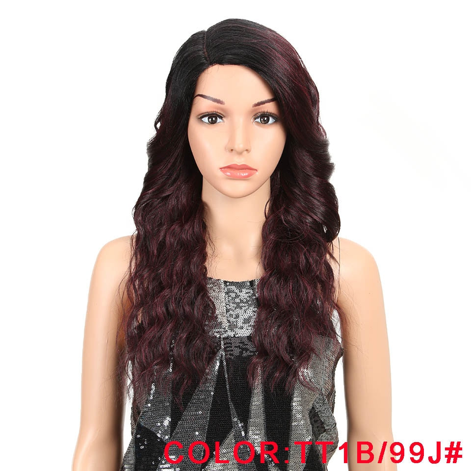 MAGIC Long Wavy Synthetic Hair Wig 22"Inch Side Part Wigs For Black Women New Colors Red Mixed Cosplay Wig Synthetic Wig - DreamWeaversStore