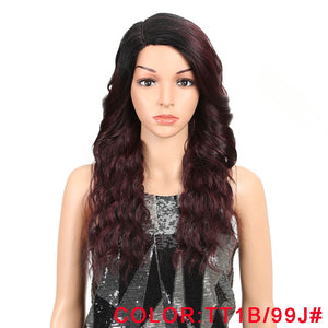 MAGIC Long Wavy Synthetic Hair Wig 22"Inch Side Part Wigs For Black Women New Colors Red Mixed Cosplay Wig Synthetic Wig - DreamWeaversStore